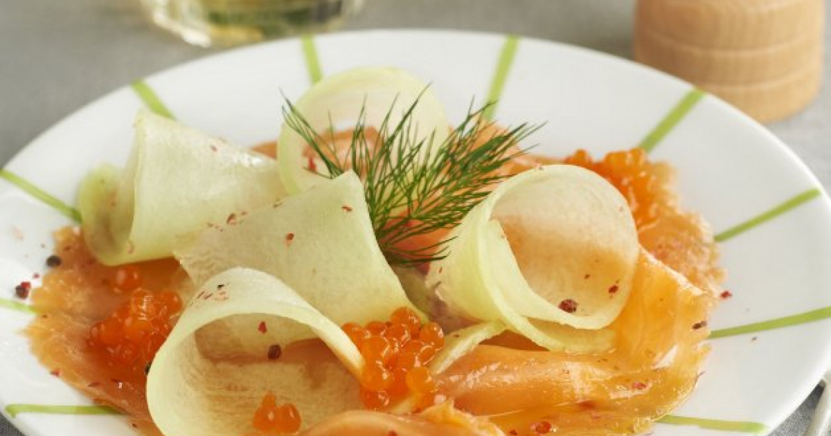 Carpaccio de salmón ahumado