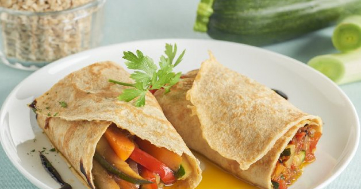 Crepes de avena con vegetales