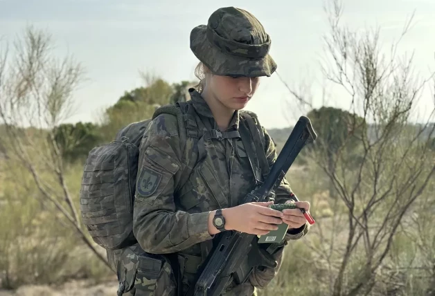 La princesa Leonor, en su formación militar.