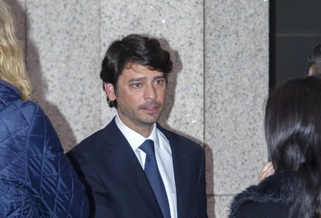 Miguel Palomo Danko en el funeral de su padre, en 2017.