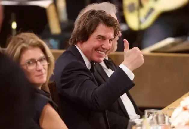 El actor Tom Cruise, pletórico tras recibir su primera estatuilla