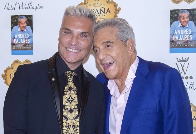 Andrés Burguera con su padre, Andrés Pajares, en 2019