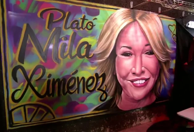 El mural de Mila Ximénez con el que le rindieron homenaje.