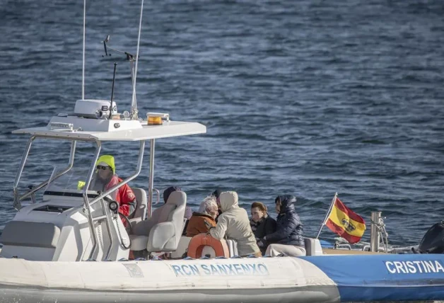 La familia del rey emérito en Sanxenxo en su visita en 2023