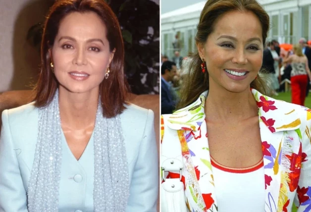 Isabel Preysler en los años 1997 (izqda.) y 2005 (dcha.).