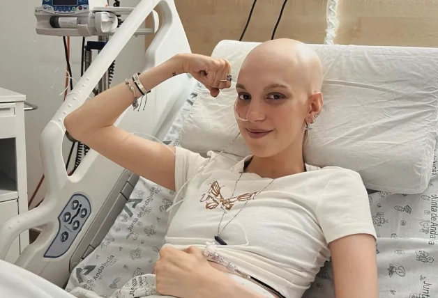 Elena Huelva en una imagen desde el hospital.