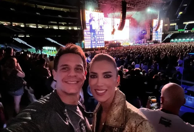 Christian Gálvez y Patricia Pardo en un concierto de Guns N' Roses.