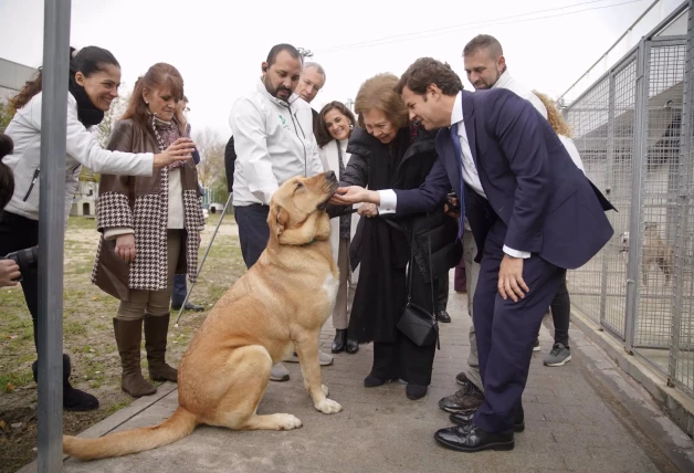 La emérita, en una imagen de su reciente visita a un centro de adopción de animales.