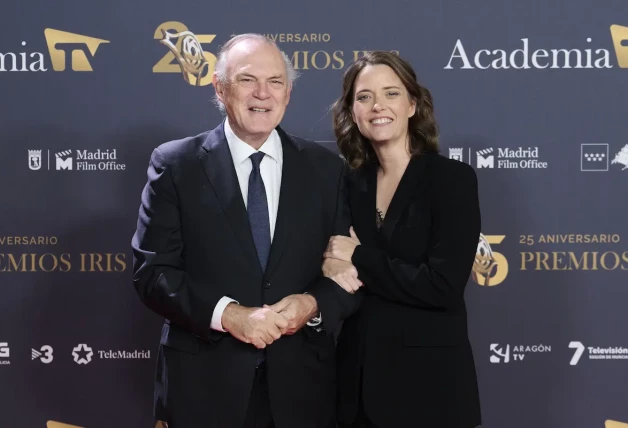 María Casado con Pedro Piqueras en los Premios Iris