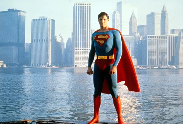 Cristopher Reeve caracterizado de Superman.