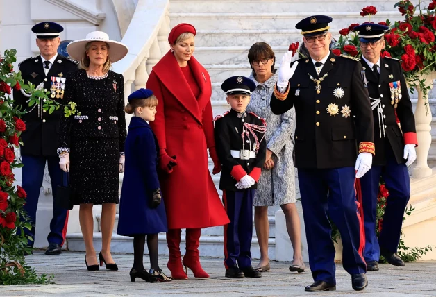 Familia real de Mónaco el día de su fiesta nacional.