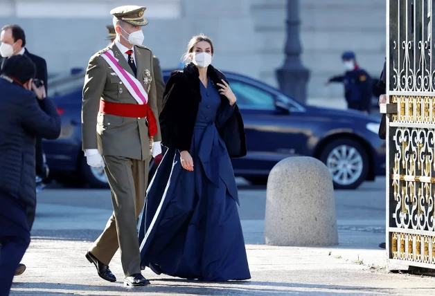 El rey Felipe y la reina Letizia en la Pascua Militar del 2022.