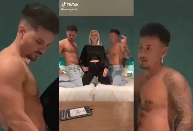 Zayra Gutiérrez con Manuel y Cristian, con los que supuestamente hizo un trío