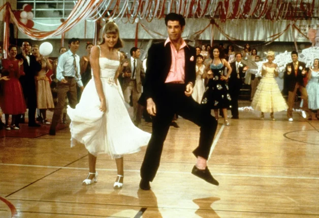 John Travolta con Olivia Newton-John en 'Grease'.