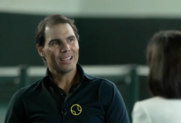 Rafa Nadal durante la entrevista con Ana Pastor.