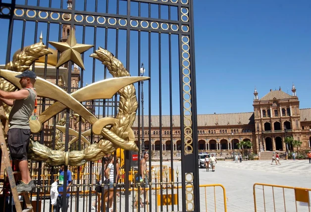 Obras en la plaza España.