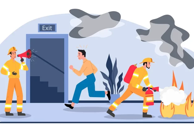 Representación gráfica de bomberos trabajando.