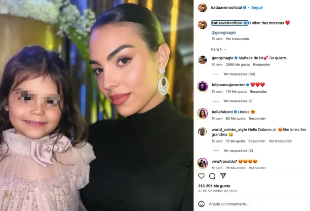 Georgina en una imagen con su hija subida por su cuñada