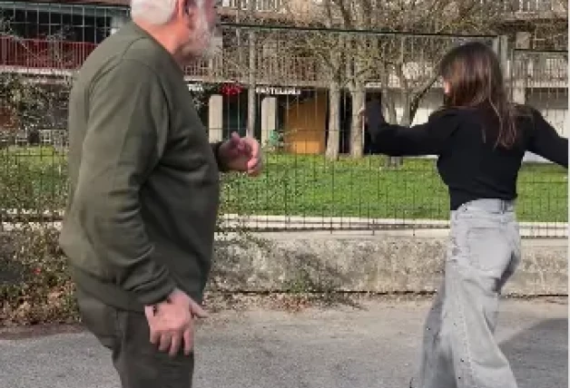 Almudena Cid y padre baile 3