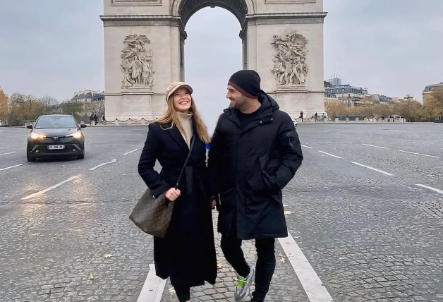 Yana Olina y David Bustamante en París