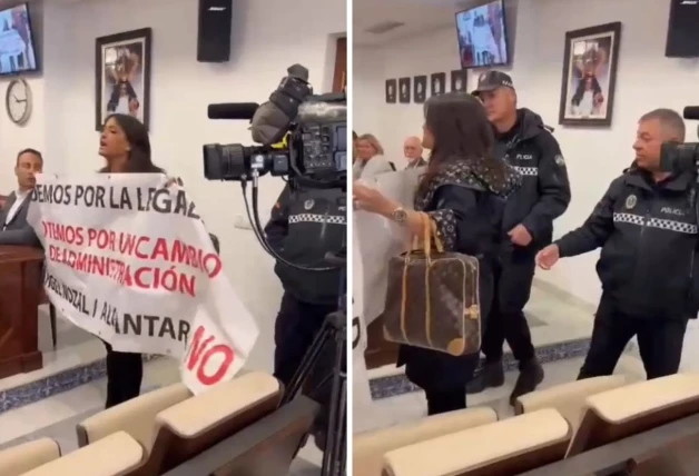 Aíza Nízar interrumpe un pleno del Ayuntamiento de Mijas.