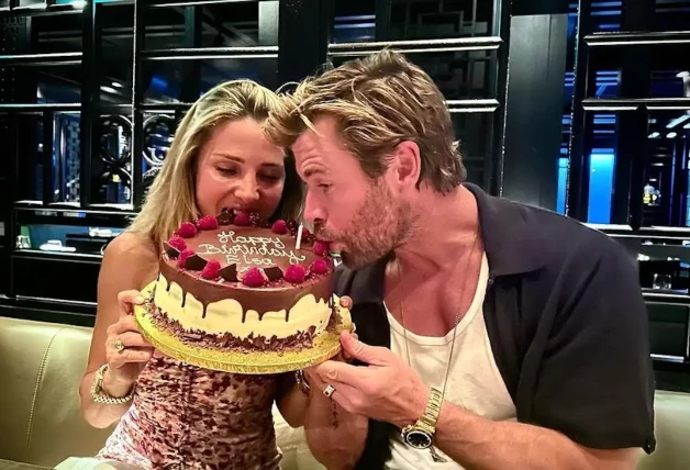 Chris Hemsworth pastel Elsa Pataky