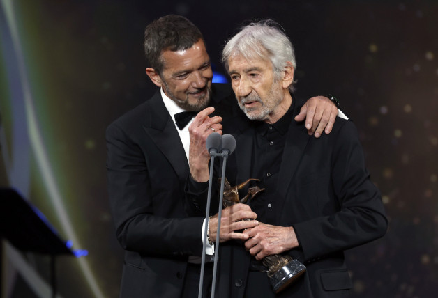 Antonio Banderas con José Sacristán