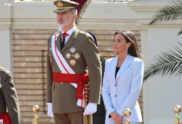 Felipe VI y la Reina Letizia en el 40 aniversario de la jura de Bandera del Rey en el Ejército de Tierra (EP)