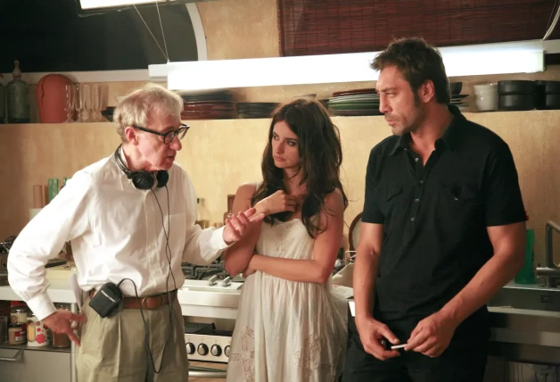 Penelope con Javier Bardem y Woody Allen en Vicky Cristina Barcelona