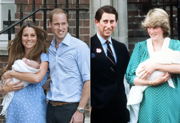 Kate presentó a George con un vestido a topos, parecido al de Lady Di cuando dio a conocer a Guillermo.
