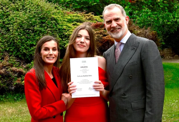 Letizia con el rey Felipe VI y la infanta Sofía