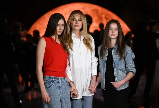 Nicole Kidman con sus hijas Sunday Rose y Faith Margaret.