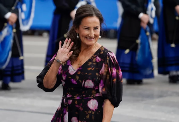 Paloma Rocasolano, madre de la reina Letizia, durante su asistencia a los Premios Princesa de Asturias.