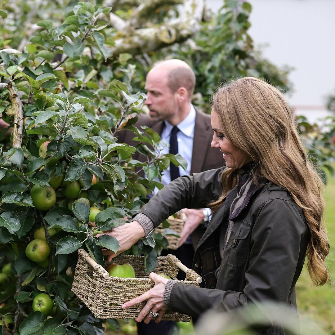 Kate Middleton y Guillermo: sus tiernas fotos recogiendo manzanas y preparando pasteles