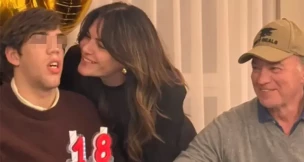 Bertín Osborne con su ex Fabiola Martínez y Kike Osborne, su hijo en común, en el día de su 18 cumpleaños.
