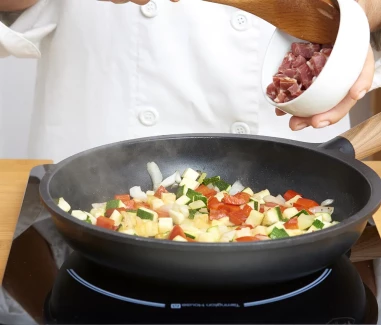 Alubias con pisto y jamón-Paso 2