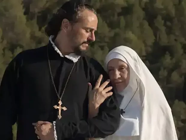 Blanca con Asier Etxeandia, coprotagonista de ‘Teresa’.