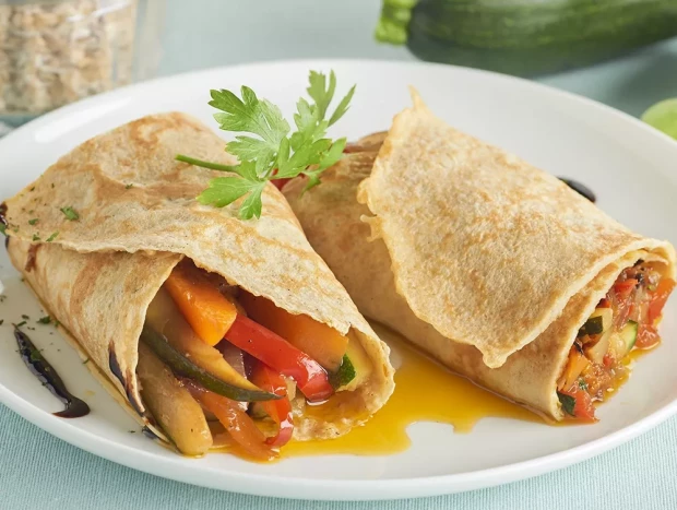 Crepes de avena con vegetales