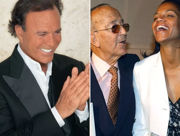 Julio Iglesias, su padre 'Papuchi' y Ronna Keitt.