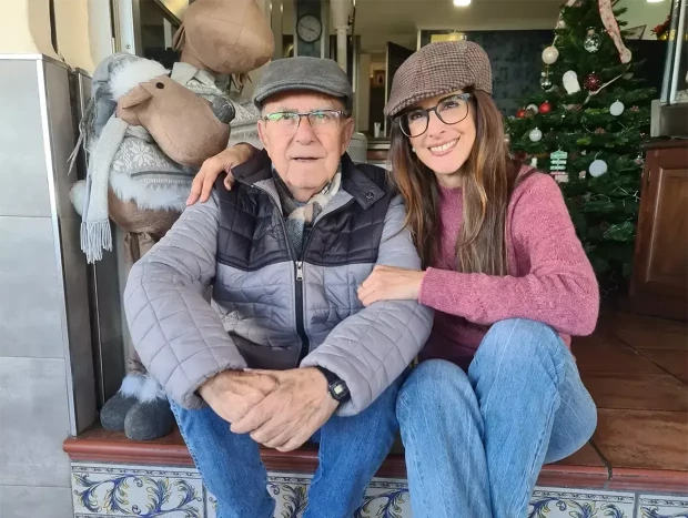 Nuria Fergó con su padre
