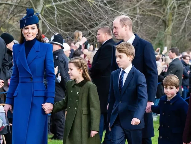 Kate Middleton y el príncipe Guillermo junto a sus hijos