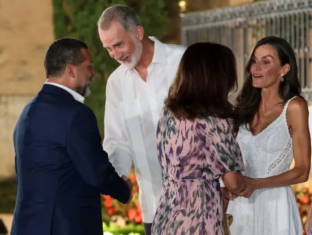Jaume Anglada, íntimo amigo del rey Felipe VI, durante la recepción de Marivent