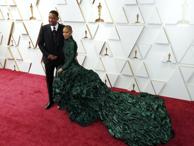 Smith y Pinkett en la alfombra roja de los Oscar.