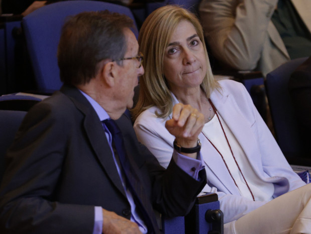 Cristina, durante su último acto público, en la Fundación La Caixa.