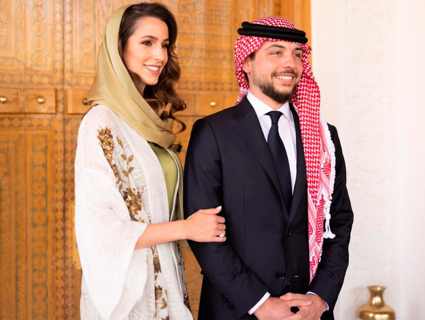 Príncipe Hussein con Rajwa Khaled