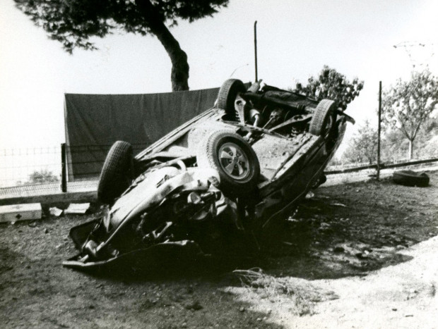 Así quedó el coche de la actriz tras el fatídico acciden