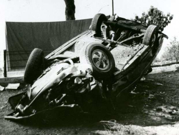 el coche tras el fatídico accidente.