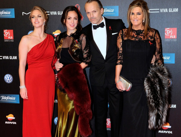 Tamara, en el 2013, en una gala junto a Susana, Miguel Bosé y Genoveva Casanova.