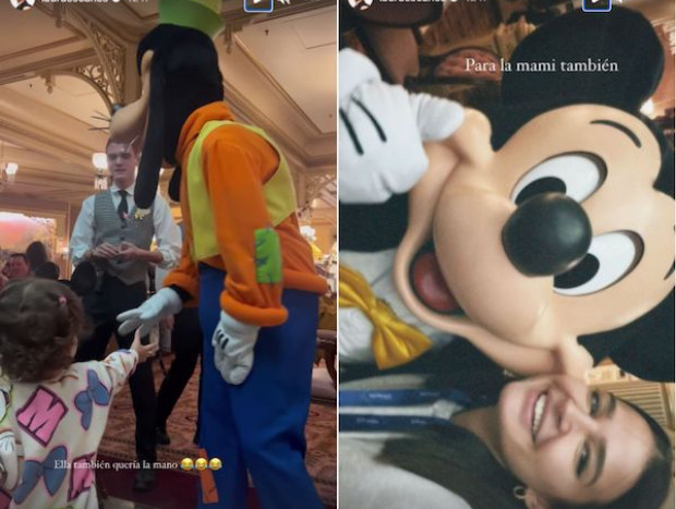 Laura Escanes y su hija en Disneyland París.