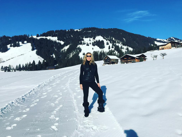 Norma Duval en la nieve de Suiza